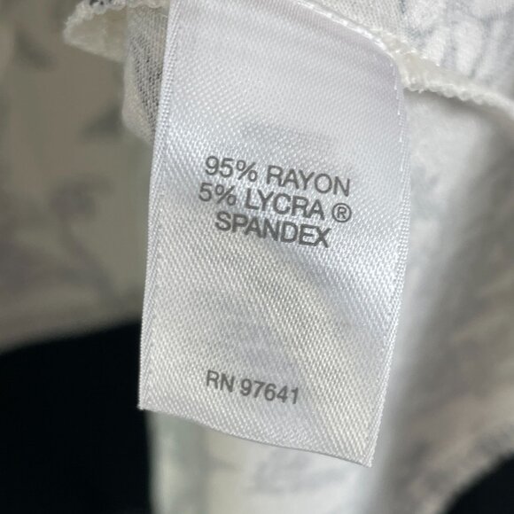 J Jill Wearever Womens Large Floral Tunic Top Stretch Short Sleeve Shirt - Picture 4 of 9